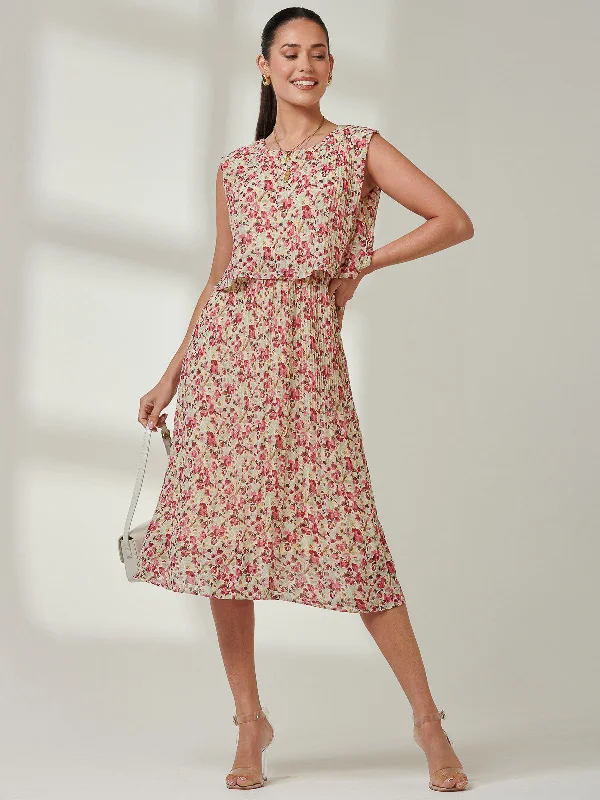 Midi dresses with animal prints for a bold and confident appearanceOlena Pleated Overlay Chiffon Midi Dress, Red Multi Midi dresses with animal prints for a bold and confident appearanceOlena Pleated Overlay Chiffon Midi Dress, Red Multi