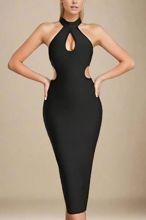 Sleeveless midi dresses with lace details for summer weddingsSaint Bodycon Midi Dress - Classic Black Sleeveless midi dresses with lace details for summer weddingsSaint Bodycon Midi Dress - Classic Black