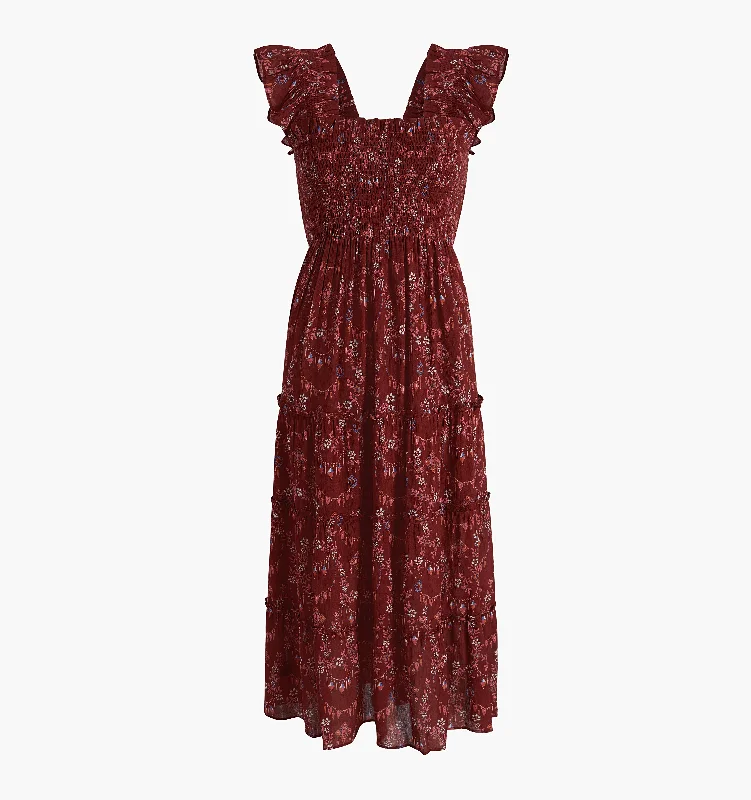 Garnet Charm Scallop Crinkle Chiffon