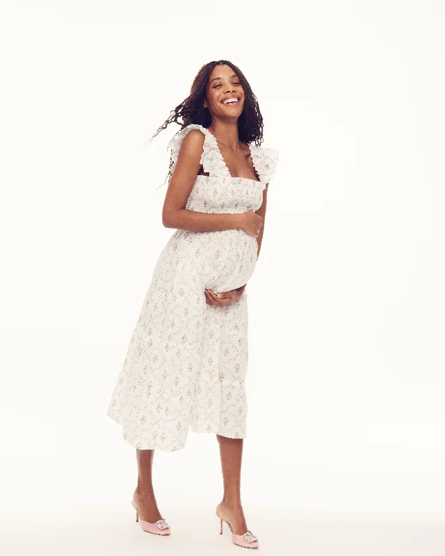 Midi dresses with metallic threads for a glamorous evening eventThe Maternity Ellie Nap Dress - Pastel Trellis Midi dresses with metallic threads for a glamorous evening eventThe Maternity Ellie Nap Dress - Pastel Trellis