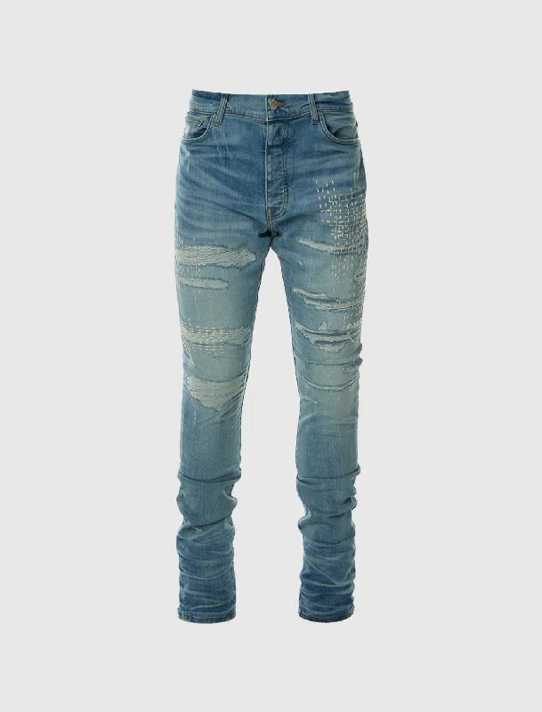 Distressed Denim Top for a Trendy and Edgy LookBORO REPAIRED JEAN