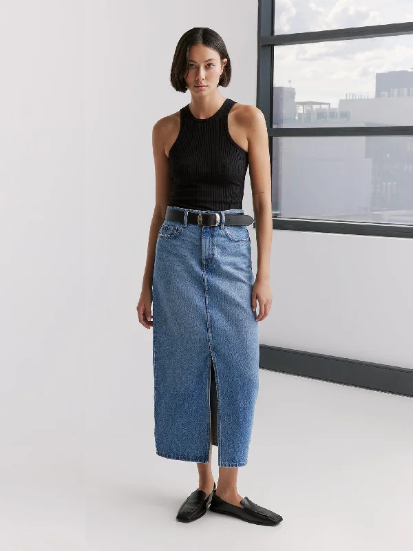 Long - Sleeve Denim Top for Cold Weather LayeringAvery Skirt Revel