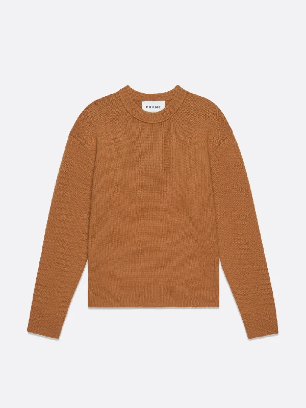 Denim Top with a Collared Neckline for a Preppy StyleCashmere Crewneck Sweater -- Rust Denim Top with a Collared Neckline for a Preppy StyleCashmere Crewneck Sweater -- Rust