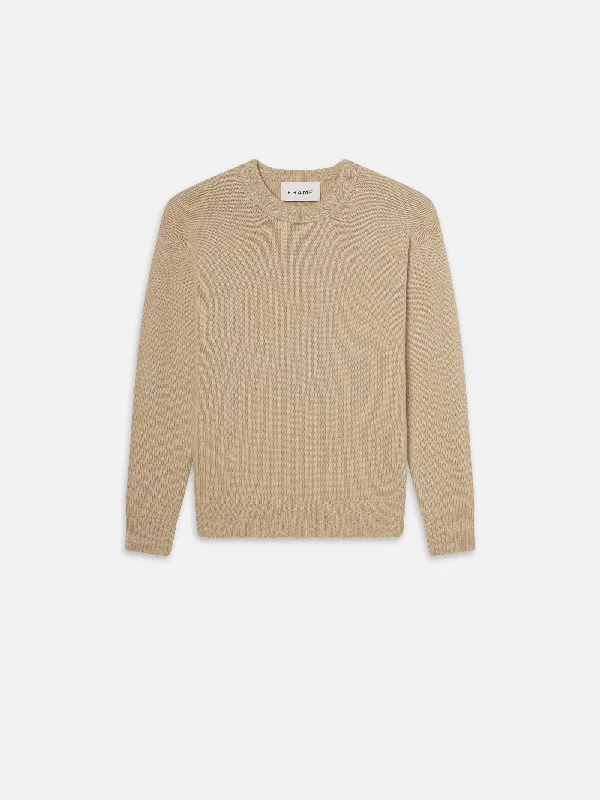 Plus - Size Denim Top for a Comfortable and Stylish FitCashmere Crewneck Sweater -- Sand Beige Plus - Size Denim Top for a Comfortable and Stylish FitCashmere Crewneck Sweater -- Sand Beige