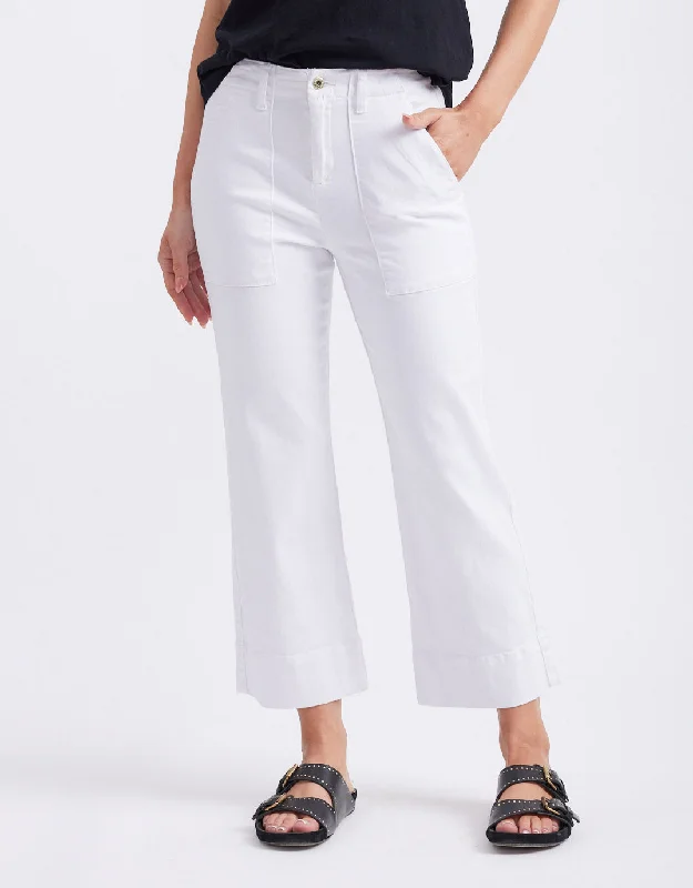 Long - Sleeve Denim Top for Cold Weather LayeringCeleste Wide Leg Jeans - Snow White Long - Sleeve Denim Top for Cold Weather LayeringCeleste Wide Leg Jeans - Snow White