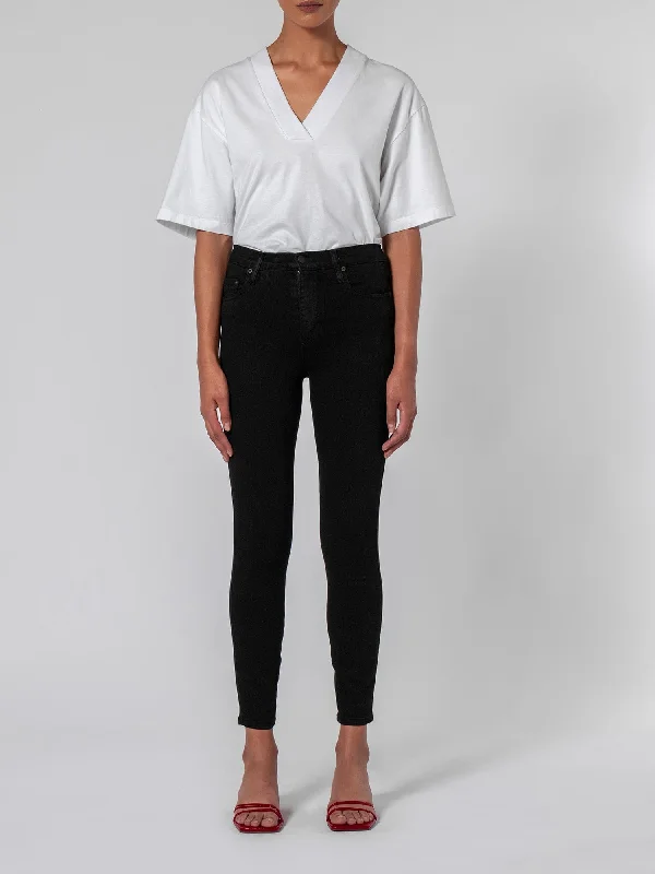 Denim Top with a Metallic Accent for a Shiny LookCult Skinny Ankle Power Blk