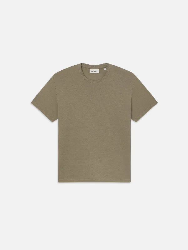 Cropped Denim Top to Pair with High - Waisted BottomsDuo Fold Tee -- Dry Sage