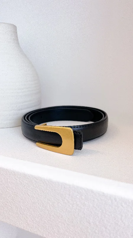 Denim Top for a Beachside Picnic with a Laid - Back StyleMonica Belt - Black