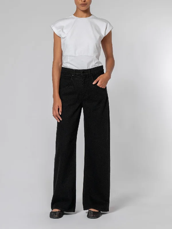 Denim Top with a Belted Waist for a Defined SilhouettePhoenix Jean Black