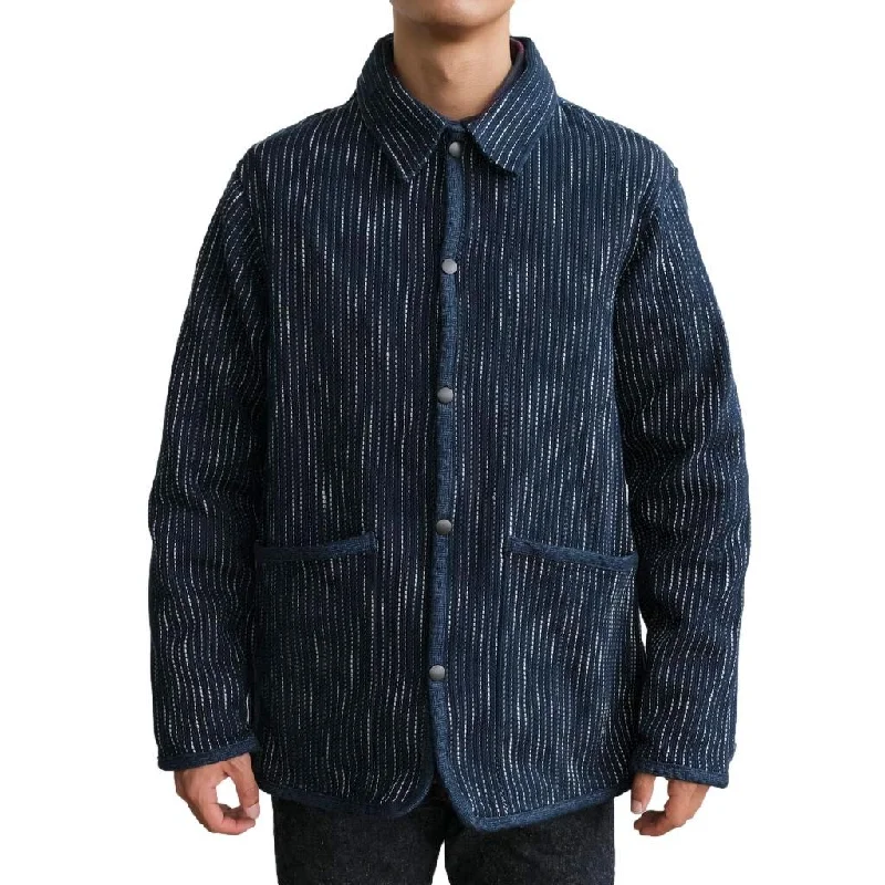 Fringed Denim Top with a Bohemian FlairStudio D'Artisan Indigo "Rain" Sashiko Jacket Fringed Denim Top with a Bohemian FlairStudio D'Artisan Indigo "Rain" Sashiko Jacket