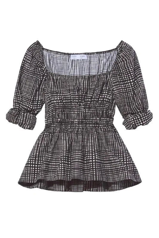 Washed - Out Denim Top for a Vintage AestheticProenza Schouler White Label Grid Poplin Square Neck Top - Cream/ Black Washed - Out Denim Top for a Vintage AestheticProenza Schouler White Label Grid Poplin Square Neck Top - Cream/ Black