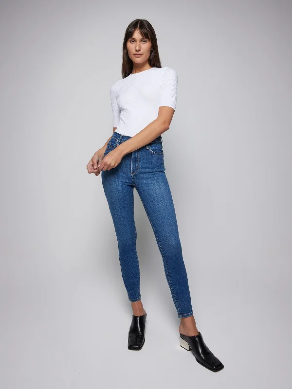 Denim Top with a Floral Print for a Feminine TouchSiren Skinny Ankle Prime