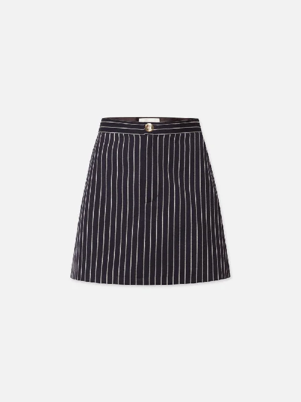 Tailored Skirt -- Dark Navy Multi