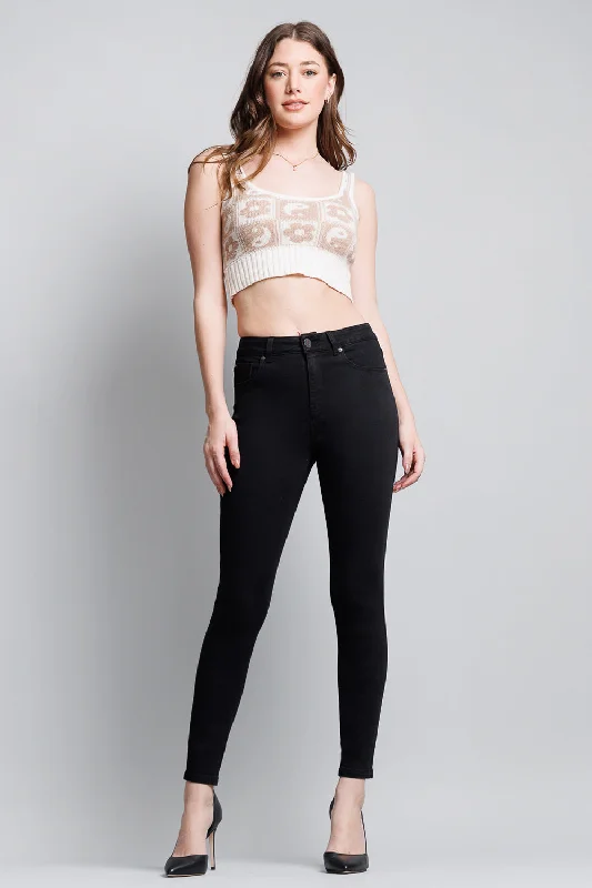 Ripped Denim Top for a Rebellious Fashion StatementHigh Rise Ankle Skinny Jeans