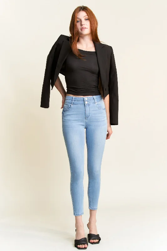 Ripped Denim Top for a Rebellious Fashion StatementHigh Rise Push Up Ankle Skinny Jeans Ripped Denim Top for a Rebellious Fashion StatementHigh Rise Push Up Ankle Skinny Jeans