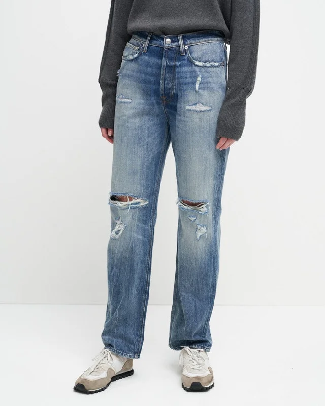 Women's pants for snowboarding Button - fly women jeans with a traditional touch Easy Straight With Destroy Women's pants for snowboarding Button - fly women jeans with a traditional touch Easy Straight With Destroy