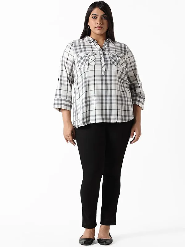 Women's high - waisted yoga pants Skinny women jeans with a form - fitting design Gia Multicolored Printed Checkered Relaxed Fit Nora Blouse Women's high - waisted yoga pants Skinny women jeans with a form - fitting design Gia Multicolored Printed Checkered Relaxed Fit Nora Blouse