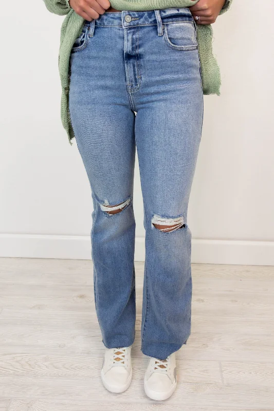 Women's pants with hidden pockets Embellished women jeans with studs or rhinestones for a glamorous touch Ryan High Rise Bootcut Jean | Medium Light Women's pants with hidden pockets Embellished women jeans with studs or rhinestones for a glamorous touch Ryan High Rise Bootcut Jean | Medium Light