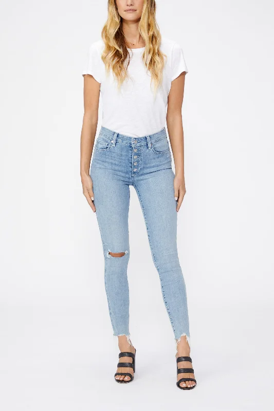 Women's low - rise denim pants Distressed women jeans for a trendy and edgy look Hoxton Ankle With Exposed Buttonfly Women's low - rise denim pants Distressed women jeans for a trendy and edgy look Hoxton Ankle With Exposed Buttonfly