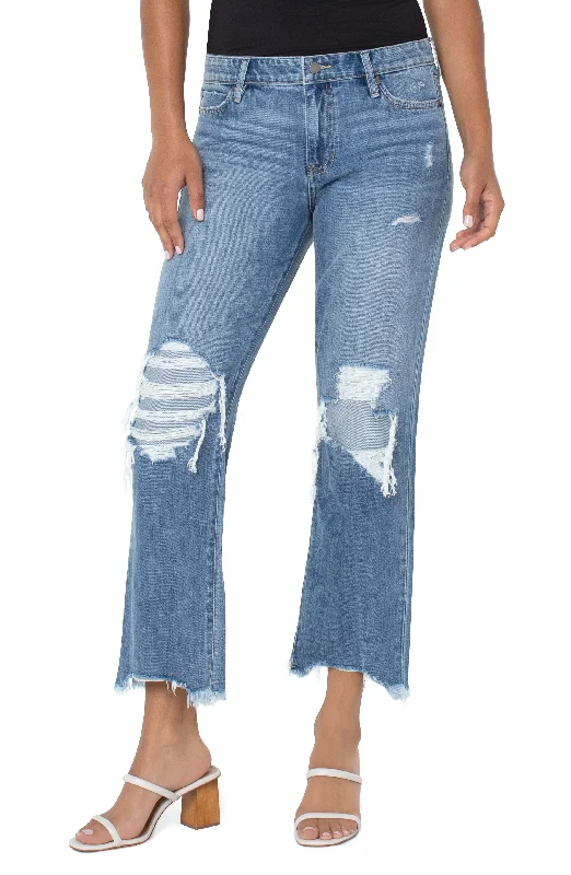 Women's winter - warm fleece - lined pants Bootcut women jeans to complement various shoe styles Kennedy Crop Straight With Fray Hem Women's winter - warm fleece - lined pants Bootcut women jeans to complement various shoe styles Kennedy Crop Straight With Fray Hem