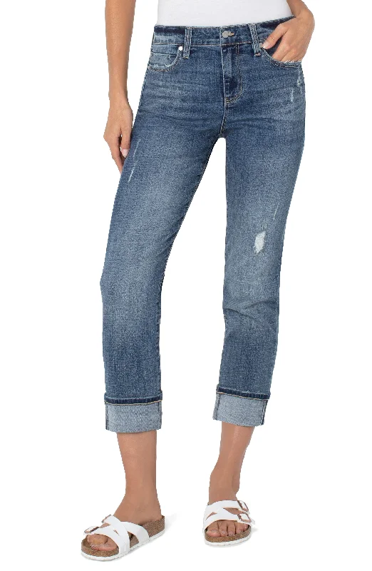 Women's printed floral pants High - waisted women jeans for a flattering silhouette Marley Girlfriend Cuffed Women's printed floral pants High - waisted women jeans for a flattering silhouette Marley Girlfriend Cuffed