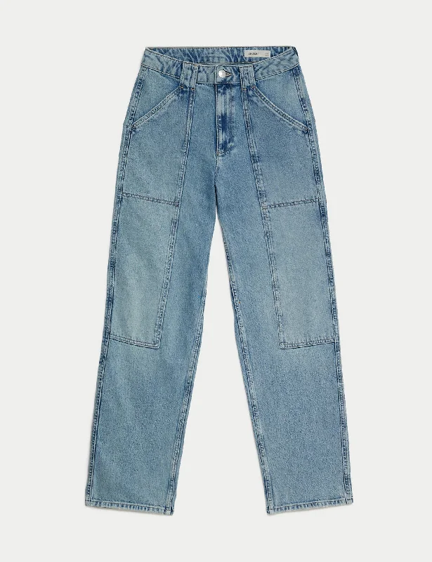 Women's spring - fresh floral pants Skinny women jeans with a form - fitting design Mid Rise Cargo Ankle Grazer Jeans Women's spring - fresh floral pants Skinny women jeans with a form - fitting design Mid Rise Cargo Ankle Grazer Jeans