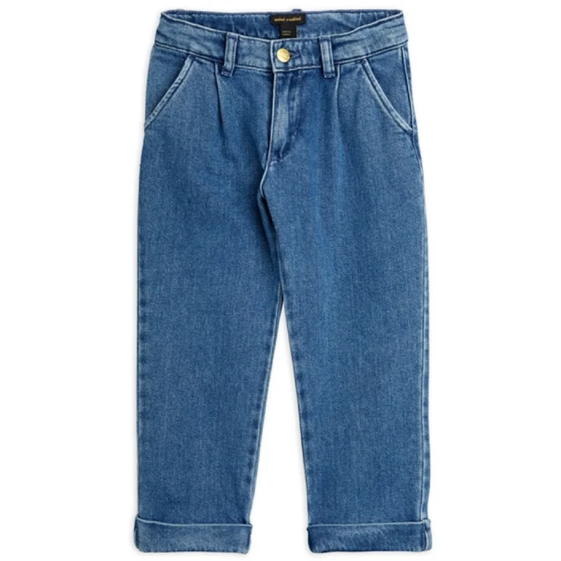 Women's eco - friendly organic pants Mom jeans for a nostalgic and casual look Mini Rodini Denim Chinos Blue Women's eco - friendly organic pants Mom jeans for a nostalgic and casual look Mini Rodini Denim Chinos Blue
