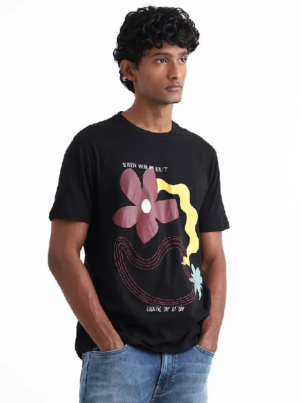 Women's discounted work pants Cargo women jeans with multiple pockets for added functionality Nuon Black Floral Graphic Printed Cotton Slim-Fit T-Shirt Women's discounted work pants Cargo women jeans with multiple pockets for added functionality Nuon Black Floral Graphic Printed Cotton Slim-Fit T-Shirt