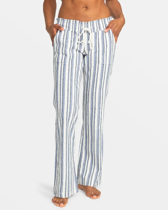 Women's leather moto pants Wide - leg women jeans for a modern and relaxed vibe Oceanside Flared Beach Pants - Bijou Blue Small Silk Stripe Women's leather moto pants Wide - leg women jeans for a modern and relaxed vibe Oceanside Flared Beach Pants - Bijou Blue Small Silk Stripe