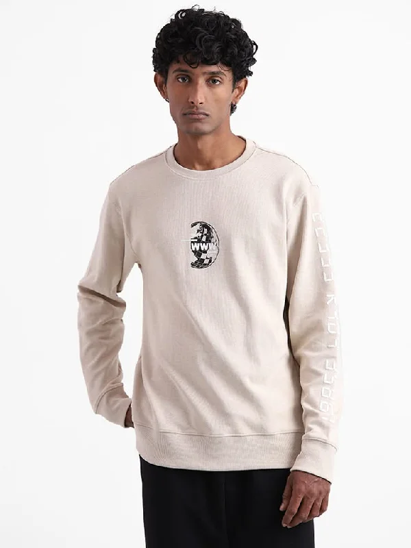 Women's pants for travel Embellished women jeans with studs or rhinestones for a glamorous touch Studiofit Taupe Melange Printed Cotton Relaxed-Fit Sweatshirt Women's pants for travel Embellished women jeans with studs or rhinestones for a glamorous touch Studiofit Taupe Melange Printed Cotton Relaxed-Fit Sweatshirt