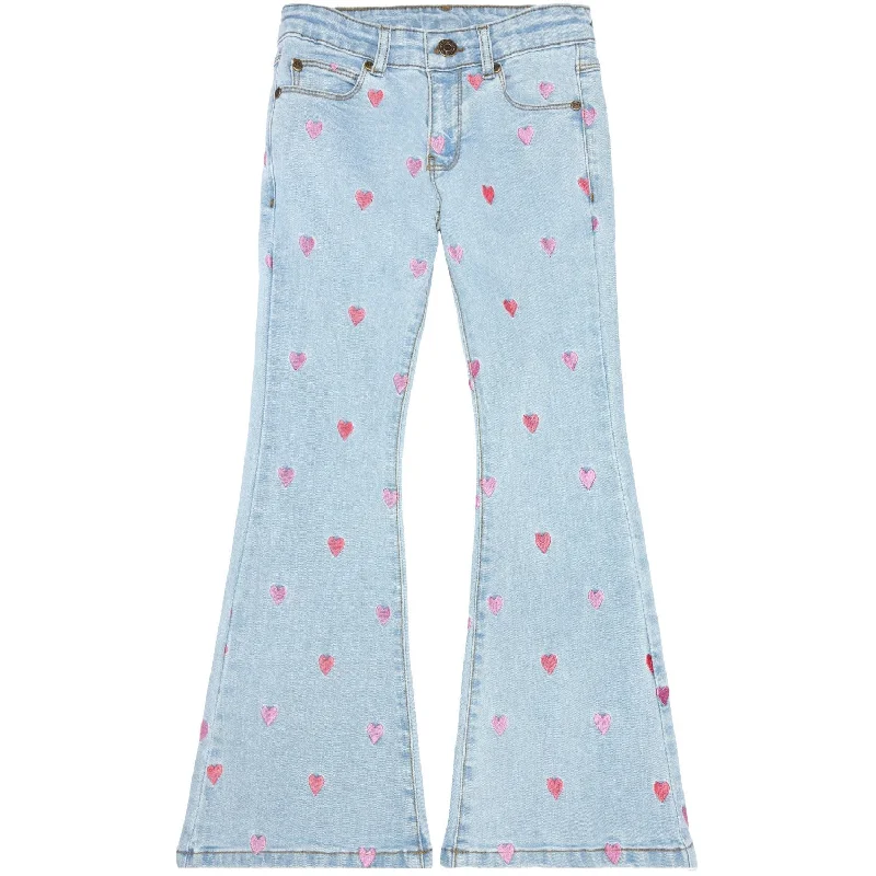 Women's hand - made artisanal pants Acid - wash women jeans with a retro finish The New Light Blue Denim Laflared Embroidery Jeans Women's hand - made artisanal pants Acid - wash women jeans with a retro finish The New Light Blue Denim Laflared Embroidery Jeans