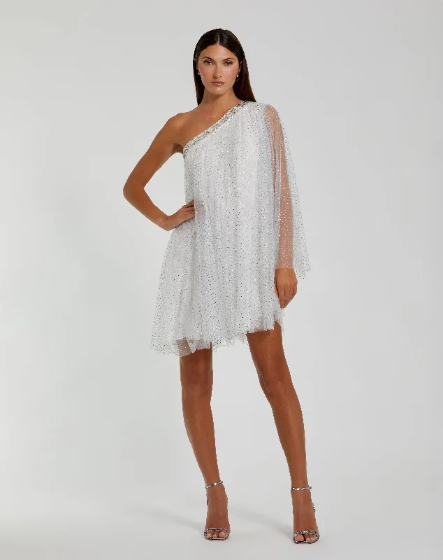 Floral print mini dresses for summer partiesOne Shoulder Embellished Tulle Mini Dress Floral print mini dresses for summer partiesOne Shoulder Embellished Tulle Mini Dress