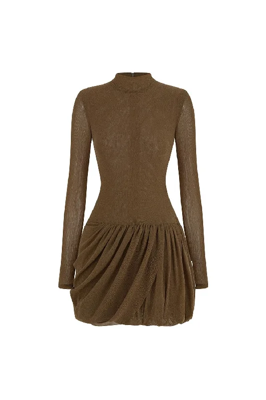 Mini dresses with one - shoulder designsAlisa Drop Waist Long Sleeved Mesh Mini Dress Mini dresses with one - shoulder designsAlisa Drop Waist Long Sleeved Mesh Mini Dress