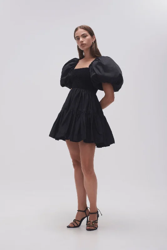 Mini dresses with keyhole necklinesCasa Puff Sleeve Mini Dress