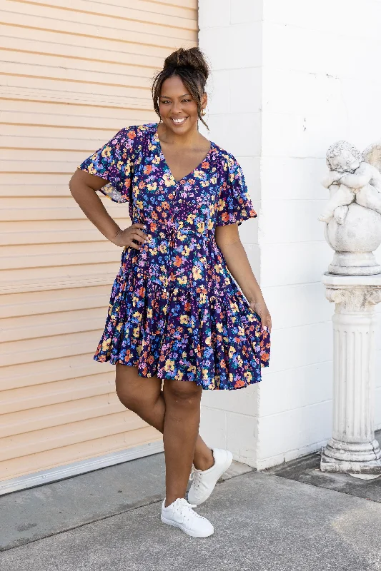 Mini dresses with belted waists for a defined silhouetteCharlie Dress in Posie