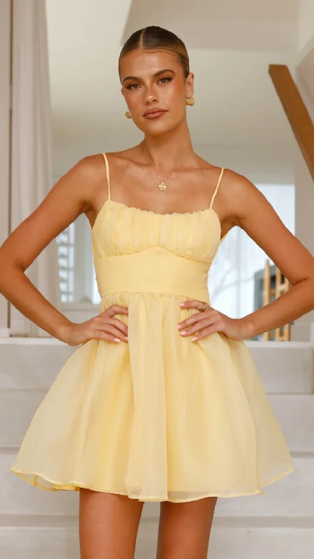 Mini dresses with polka dot patternsCiele Mini Dress - Lemon