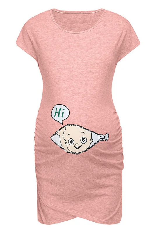 Satin mini dresses for a luxurious feelComfortable Cartoon Cotton Fashion Maternity Dress Satin mini dresses for a luxurious feelComfortable Cartoon Cotton Fashion Maternity Dress