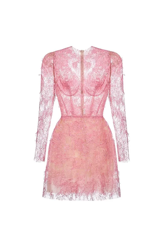 Leather mini dresses for a edgy styleBeaded Lace Dress