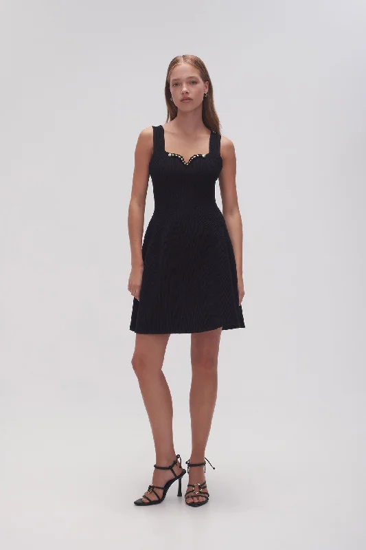 Mini dresses with spaghetti straps for a delicate lookGoldfoil Metal Bar Mini Dress