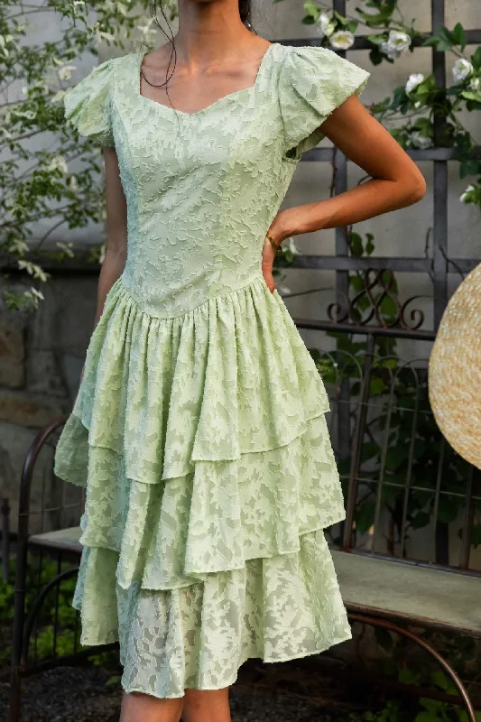 Mini dresses with polka dot patternsMimi Short Dress in Sage