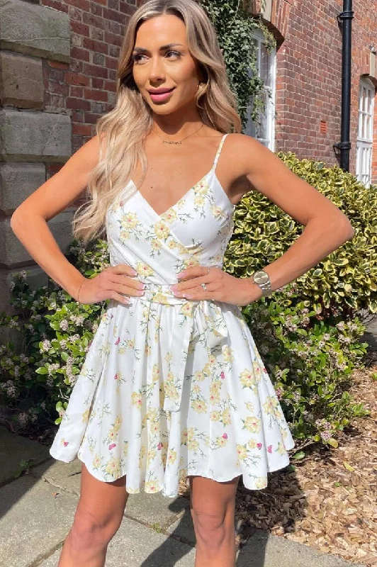 Leather mini dresses for a edgy stylePerry Cream Floral Dress