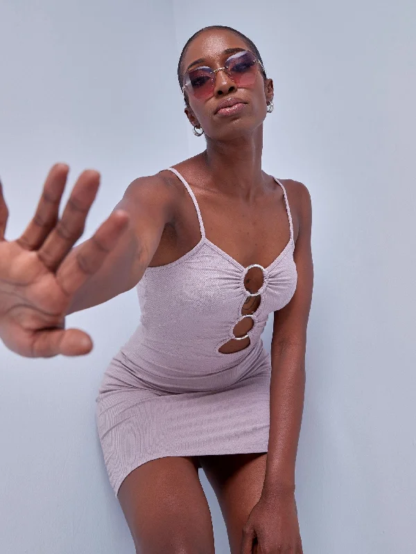 Mini dresses with spaghetti straps for a delicate lookDouble O-ring Cami Dress - Sphinx