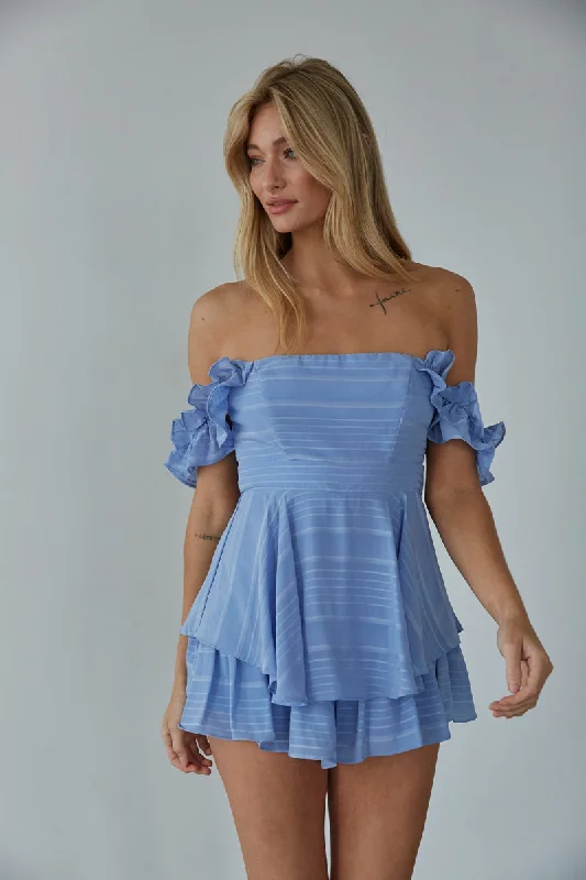 Presley Off-The-Shoulder Ruffle Romper