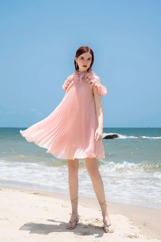 Mini dresses with pocket details for added functionalitySabie Pleated Open Shoulder Silk Organza Mini Dress Mini dresses with pocket details for added functionalitySabie Pleated Open Shoulder Silk Organza Mini Dress
