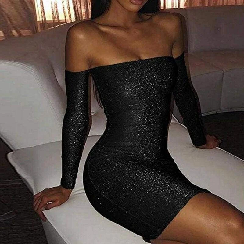 Linen mini dresses for a breathable summer optionFashionSierra - Women Bling Bodycon Mini Dress Elegant Strapless Off Shoulder Long Sleeve Party Club Short Ladies Dresses Linen mini dresses for a breathable summer optionFashionSierra - Women Bling Bodycon Mini Dress Elegant Strapless Off Shoulder Long Sleeve Party Club Short Ladies Dresses