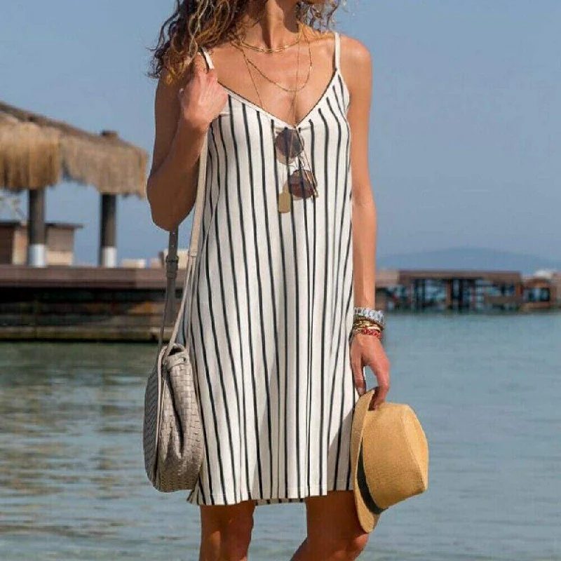 Floral print mini dresses for summer partiesFashionSierra - Women Sexy Strappy Mini Dress Female Summer Casual Household Sleeveless Loose Stripe Short Mini Sundress Floral print mini dresses for summer partiesFashionSierra - Women Sexy Strappy Mini Dress Female Summer Casual Household Sleeveless Loose Stripe Short Mini Sundress