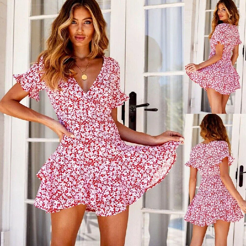 Mini dresses with beaded embellishments for a fancy eventFashionSierra - Women Short Sleeve V-Neck Wrap Boho Floral Mini Dress Fashion Ladies High Waist Holiday Summer Beach Sundress Mini dresses with beaded embellishments for a fancy eventFashionSierra - Women Short Sleeve V-Neck Wrap Boho Floral Mini Dress Fashion Ladies High Waist Holiday Summer Beach Sundress