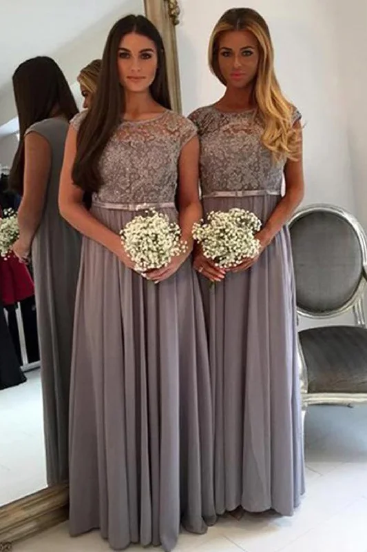 Sleeveless wedding guest dresses with ruffled hemsA-Line Boat Neck Grey Bridesmaid Dress Sleeveless wedding guest dresses with ruffled hemsA-Line Boat Neck Grey Bridesmaid Dress