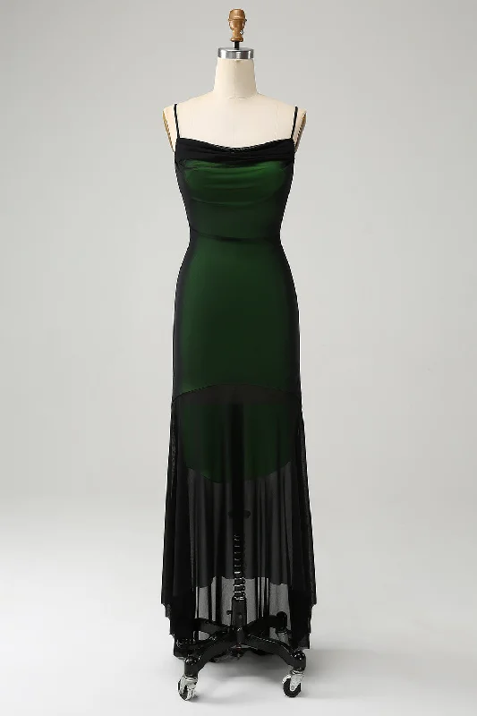 Wedding guest dresses with belted waists and knee - length skirtsBlack Green Spaghetti Straps Mermaid Chiffon Bridesmaid Dress Wedding guest dresses with belted waists and knee - length skirtsBlack Green Spaghetti Straps Mermaid Chiffon Bridesmaid Dress