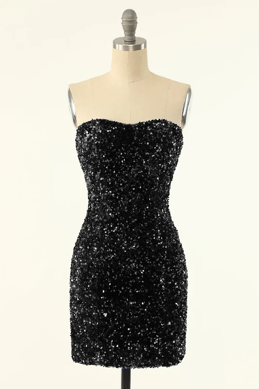 One - shoulder cocktail dresses in emerald green for a bold statementBlack Sequins Bodycon Cocktail Dress One - shoulder cocktail dresses in emerald green for a bold statementBlack Sequins Bodycon Cocktail Dress